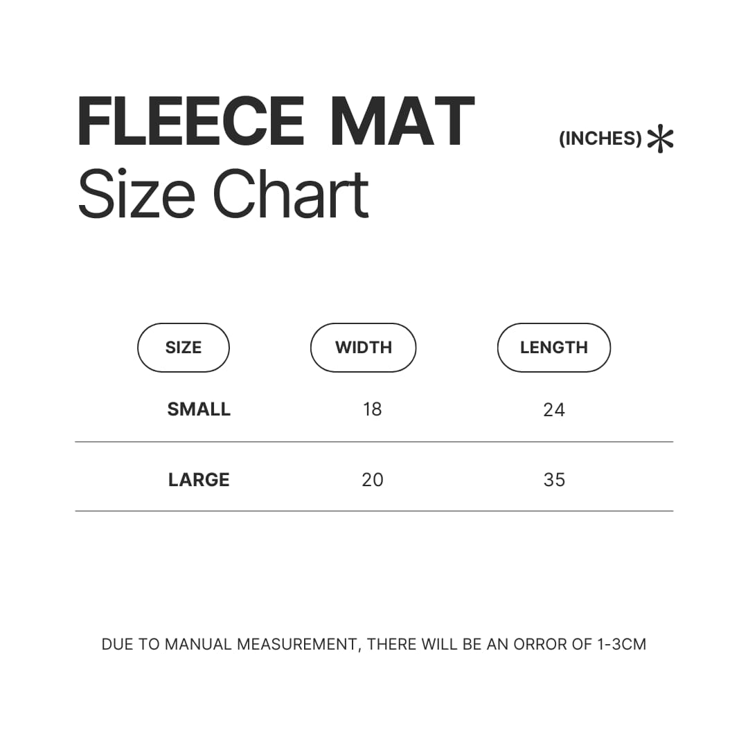Fleece Mat Size Chart - FNaF UK Shop