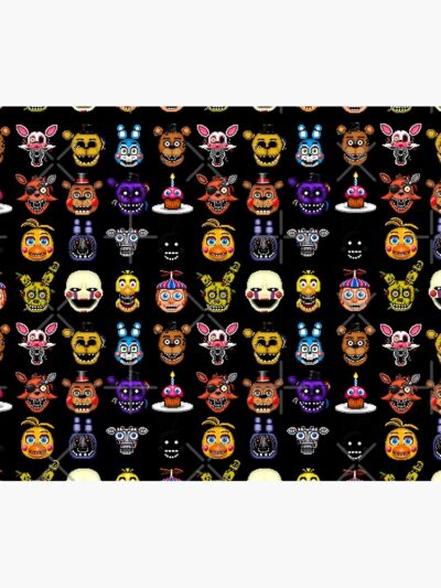 Alternative view of Five Nights At Freddy S Pixel Art Multiple Characters Tapestry
