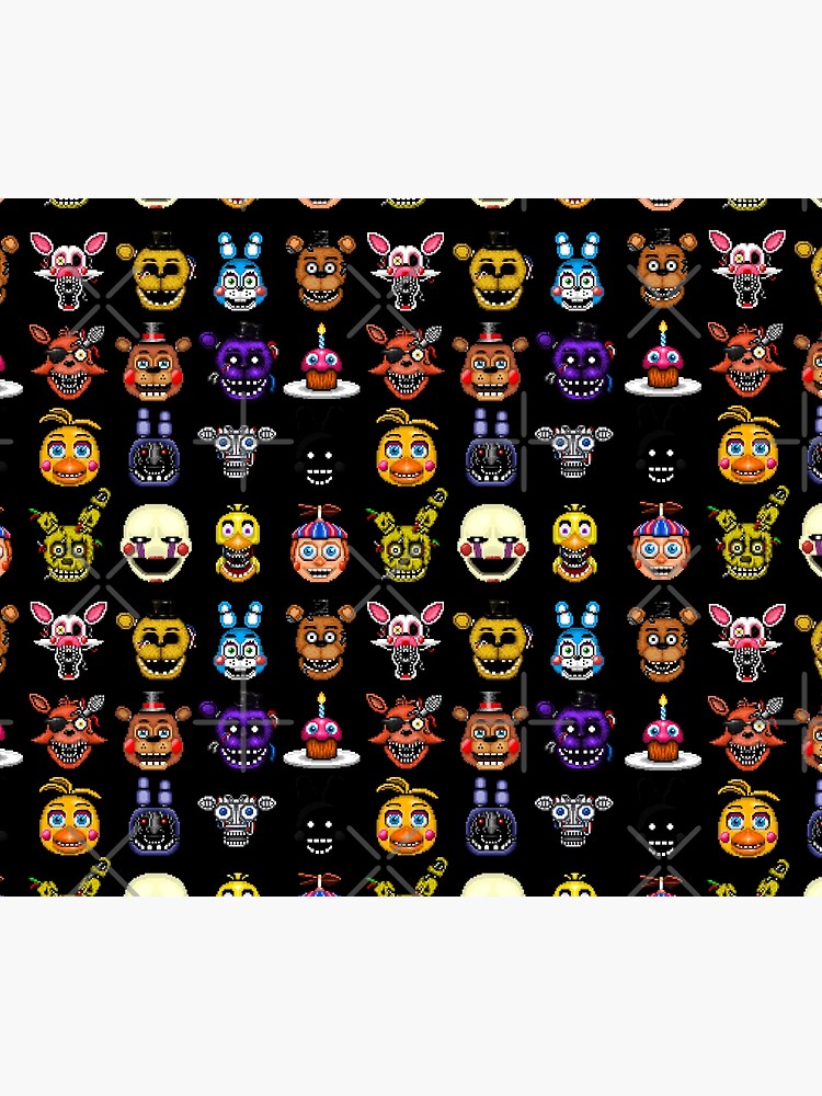 Five Nights At Freddy S Pixel Art Multiple Characters Tapestry - Image 2