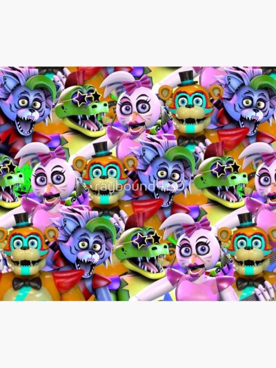 Alternative view of Glamrock Freddy Glamrock Chica Montgomery Gator Roxanne Wolf Tapestry