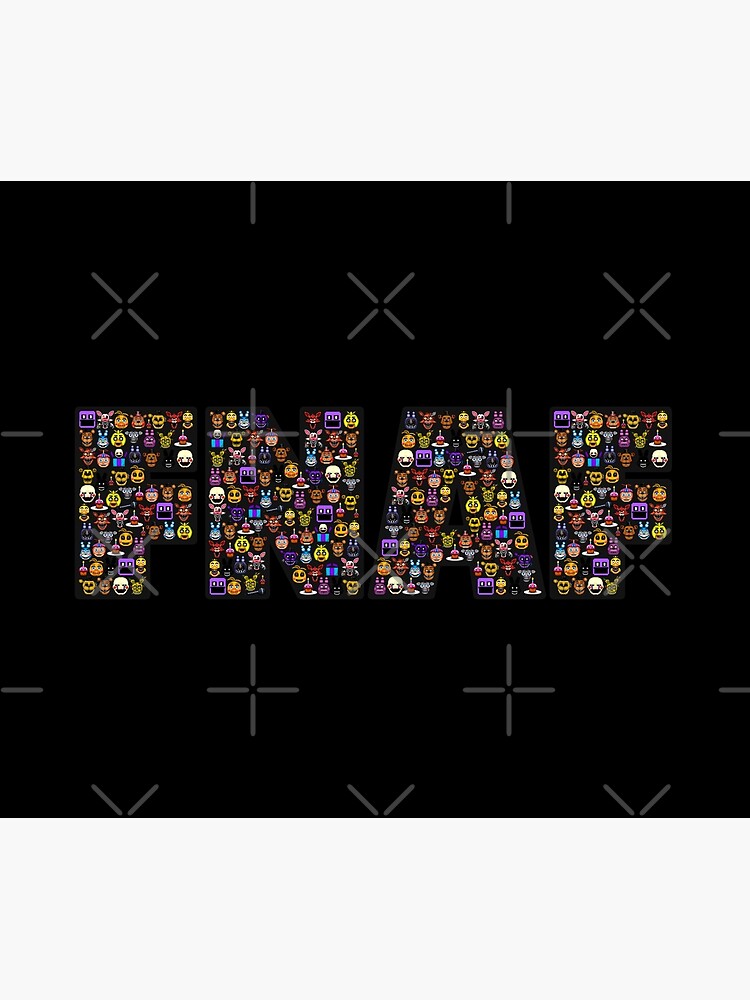 Five Nights At Freddy S Pixel Art Fnaf Typography Black Bg Tapestry - Image 2