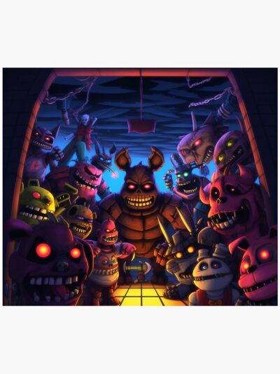 Alternative view of Fnaf Cartoon Tapestry