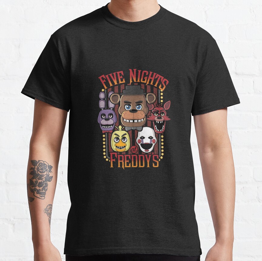 Five Nights At Freddyandx27 S Pizzeria Multi Character Essential T Shirt T-shirt