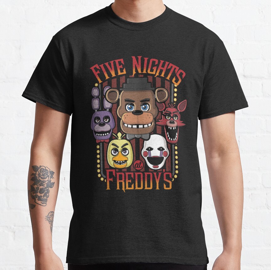 Five Nights At Freddy_s Pizzeria Multi Character T-shirt