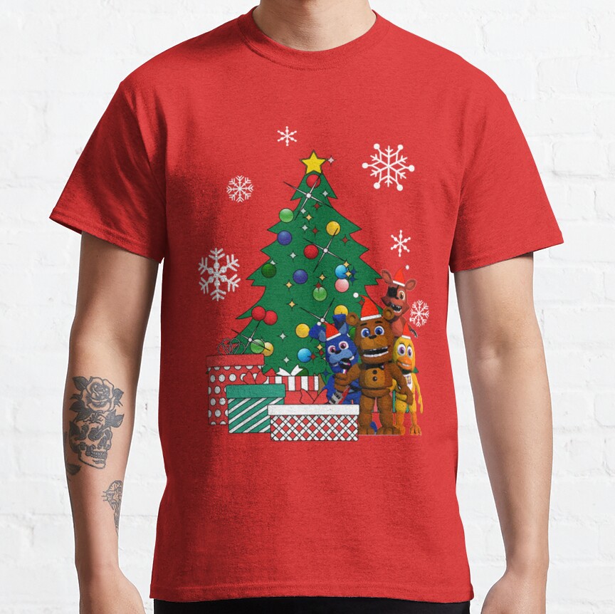 Five Nights At Freddys Around The Christmas Tree T-shirt - Image 6