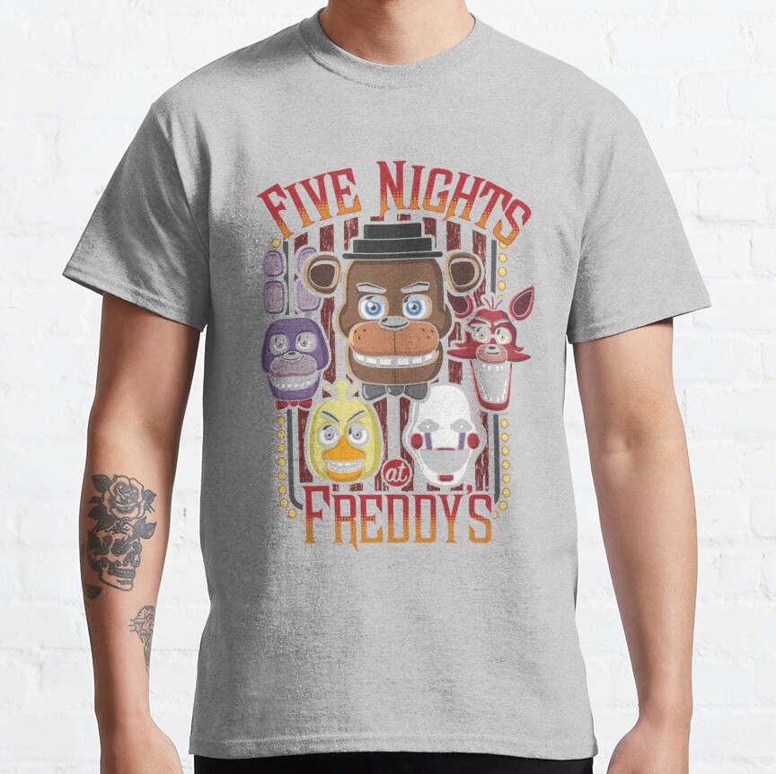 Five Nights At Freddy_s Pizzeria Multi Character T-shirt - Image 4