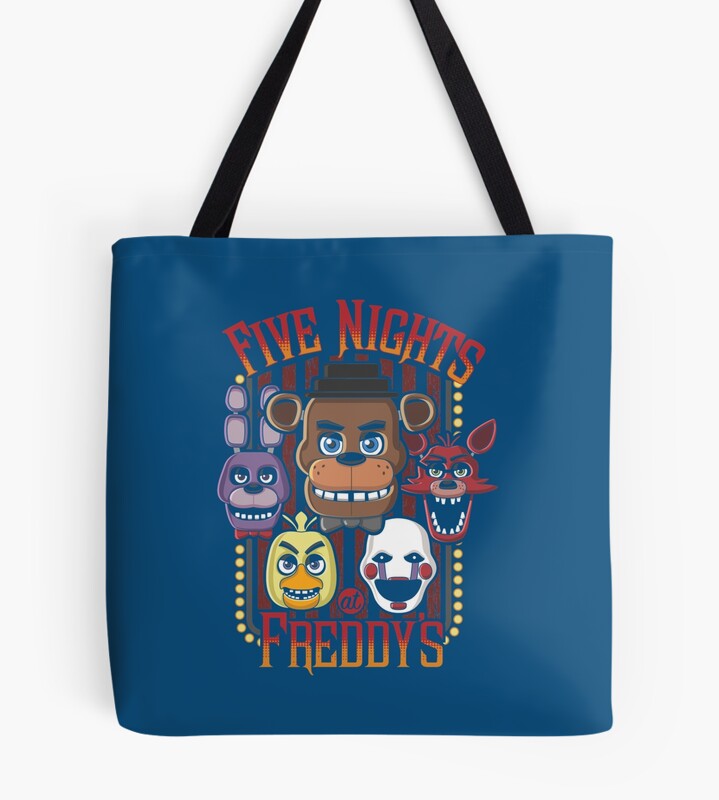 Five Nights At Freddy_S Pizzeria Multi Character Tote Bag