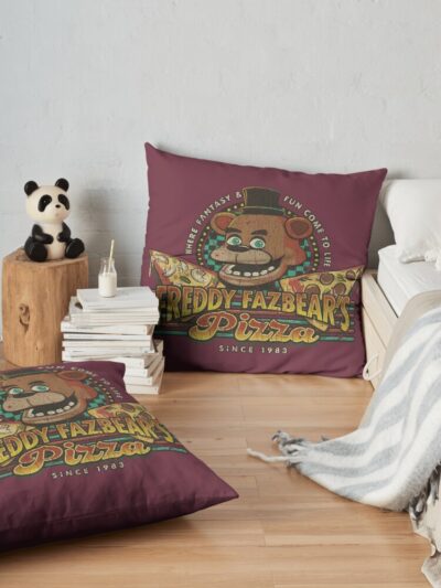 Alternative view of Freddy Fazbear S Pizza 1983 Throw Pillow