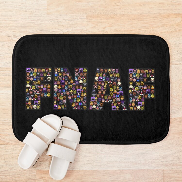 Five Nights At Freddy S Pixel Art Fnaf Typography Black Bg Bath Mat - Image 3