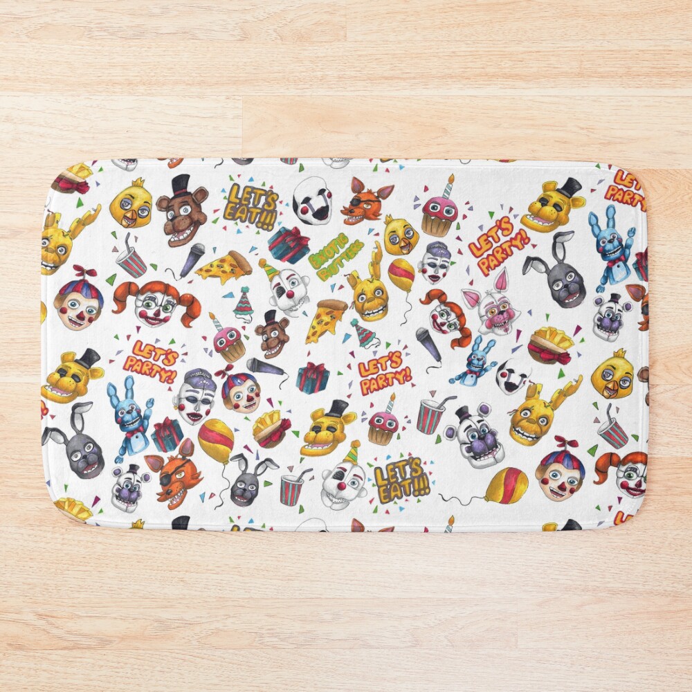 Fnaf Let S Party Bath Mat