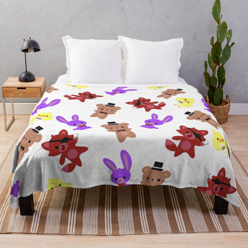 Cute Fnaf Pattern Throw Blanket