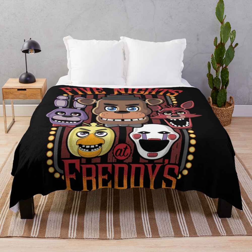 Five Nights At Freddy S Pizzeria Multi Character Throw Blanket