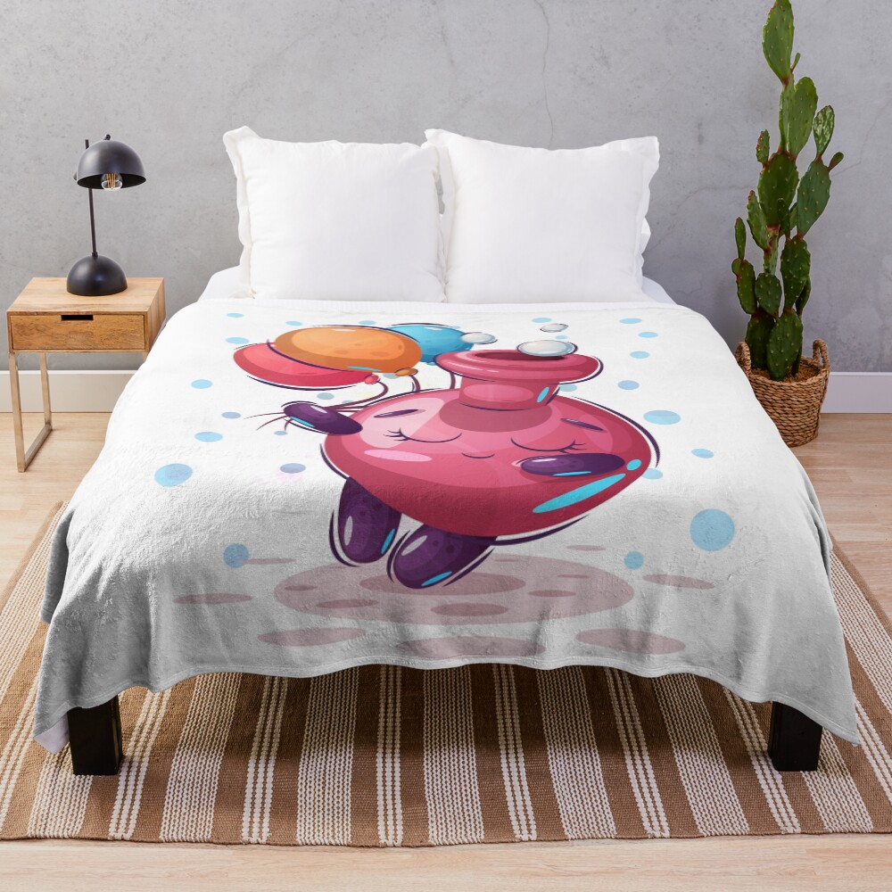 Balloon Toy Illustration Throw Blanket