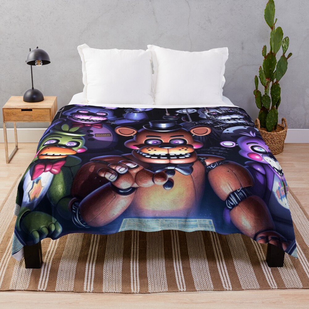 Five Nights At Freddy S Security Breach Art Throw Blanket