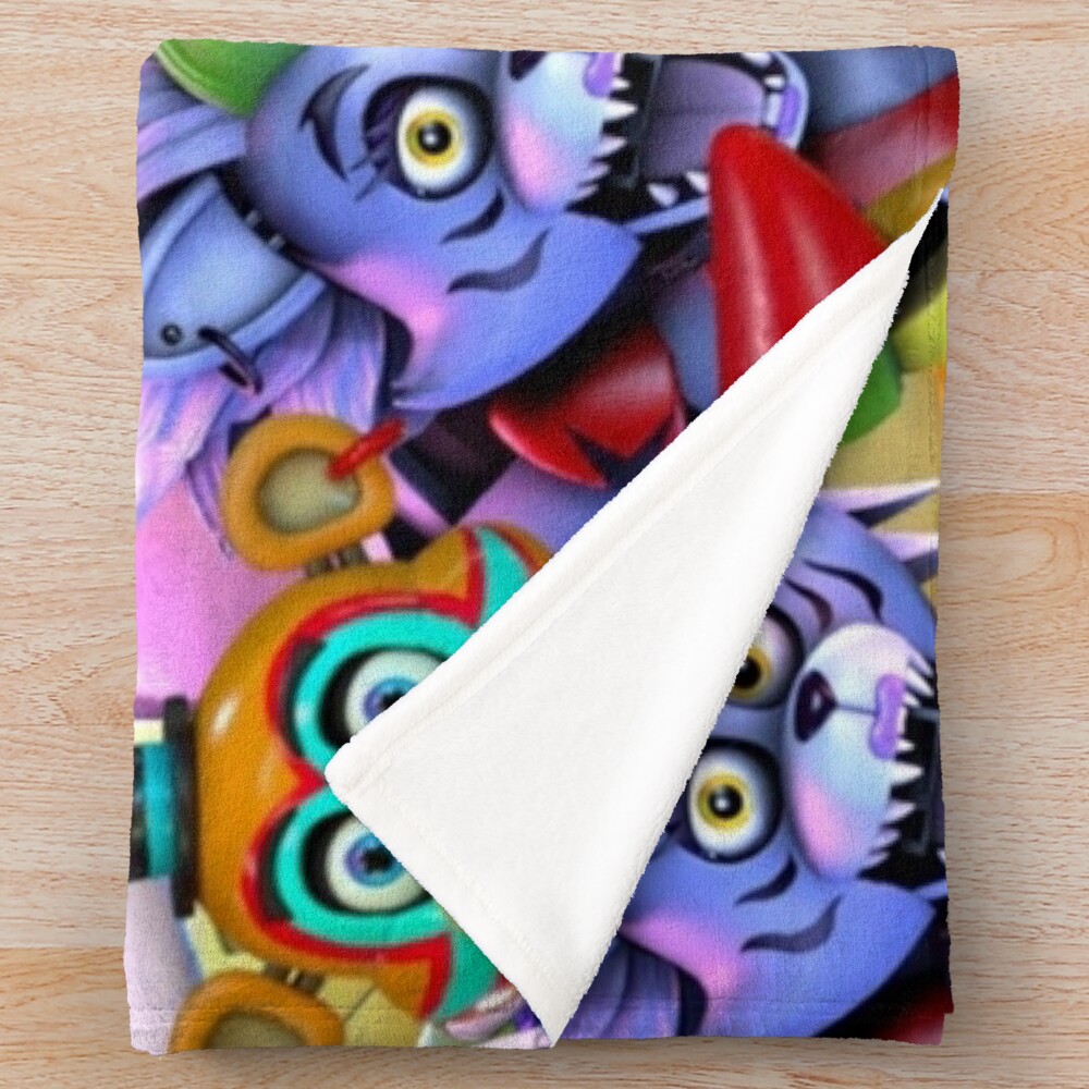 Glamrock Freddy Glamrock Chica Montgomery Gator Roxanne Wolf Throw Blanket - Image 2