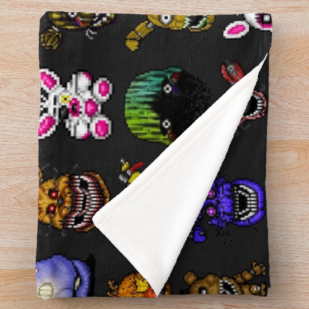 Five Nights At Freddy S Pixel Art Multiple Characters New Set Throw Blanket - Image 2