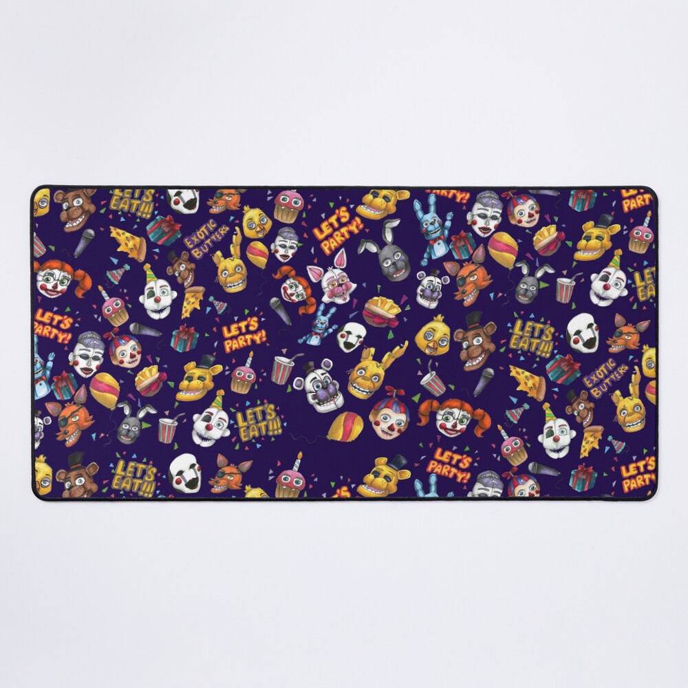 Fnaf Let S Party Dark Blue Mouse Pad