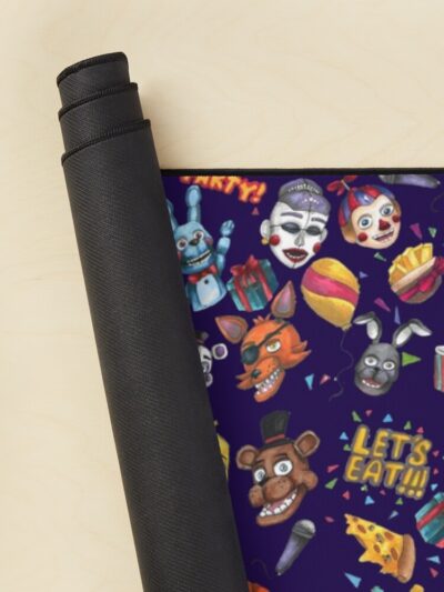 Alternative view of Fnaf Let S Party Dark Blue Mouse Pad