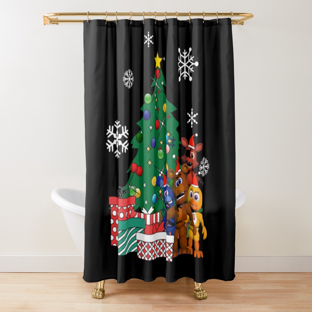 Five Nights At Freddys Around The Christmas Tree Shower Curtain