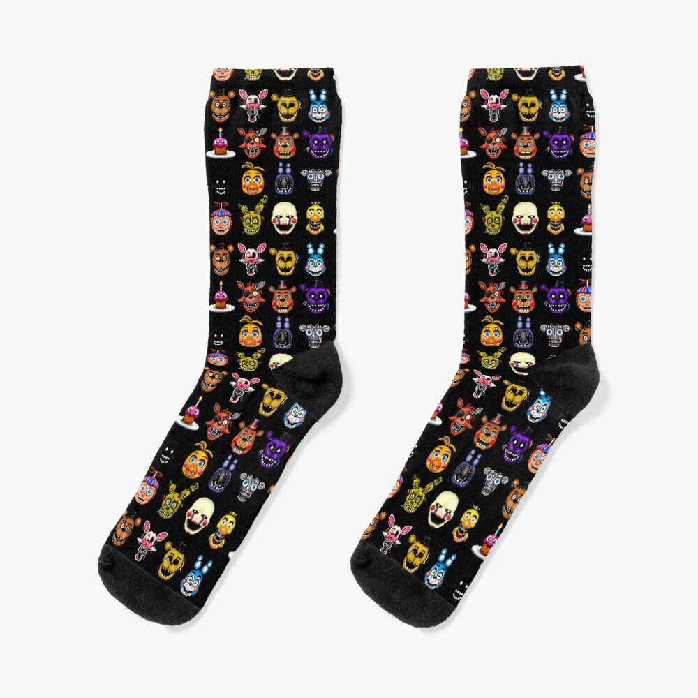 Five Nights At Freddy S Pixel Art Multiple Characters Socks