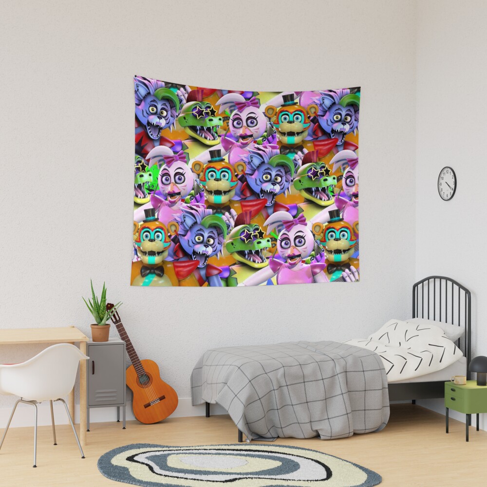 Glamrock Freddy Glamrock Chica Montgomery Gator Roxanne Wolf Tapestry